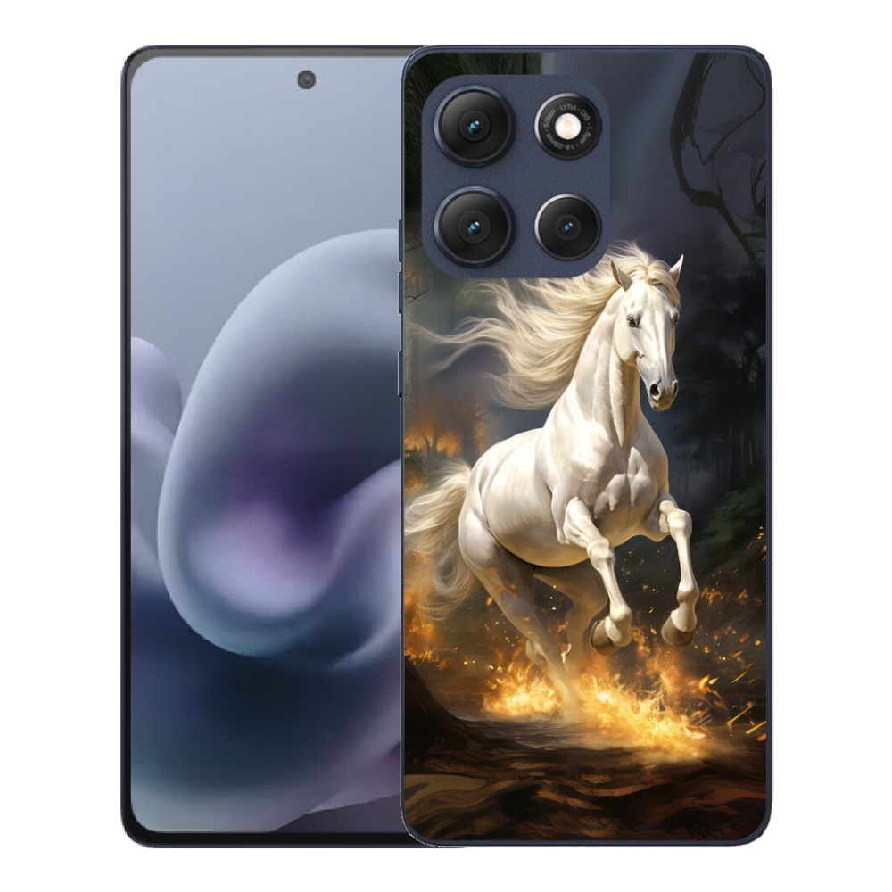 Gelový kryt mmCase na Motorola Moto G86 5G - bílý kůň 2