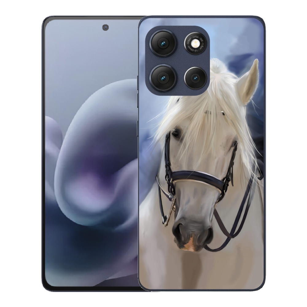 Gelový kryt mmCase na Motorola Moto G86 5G - bílý kůň