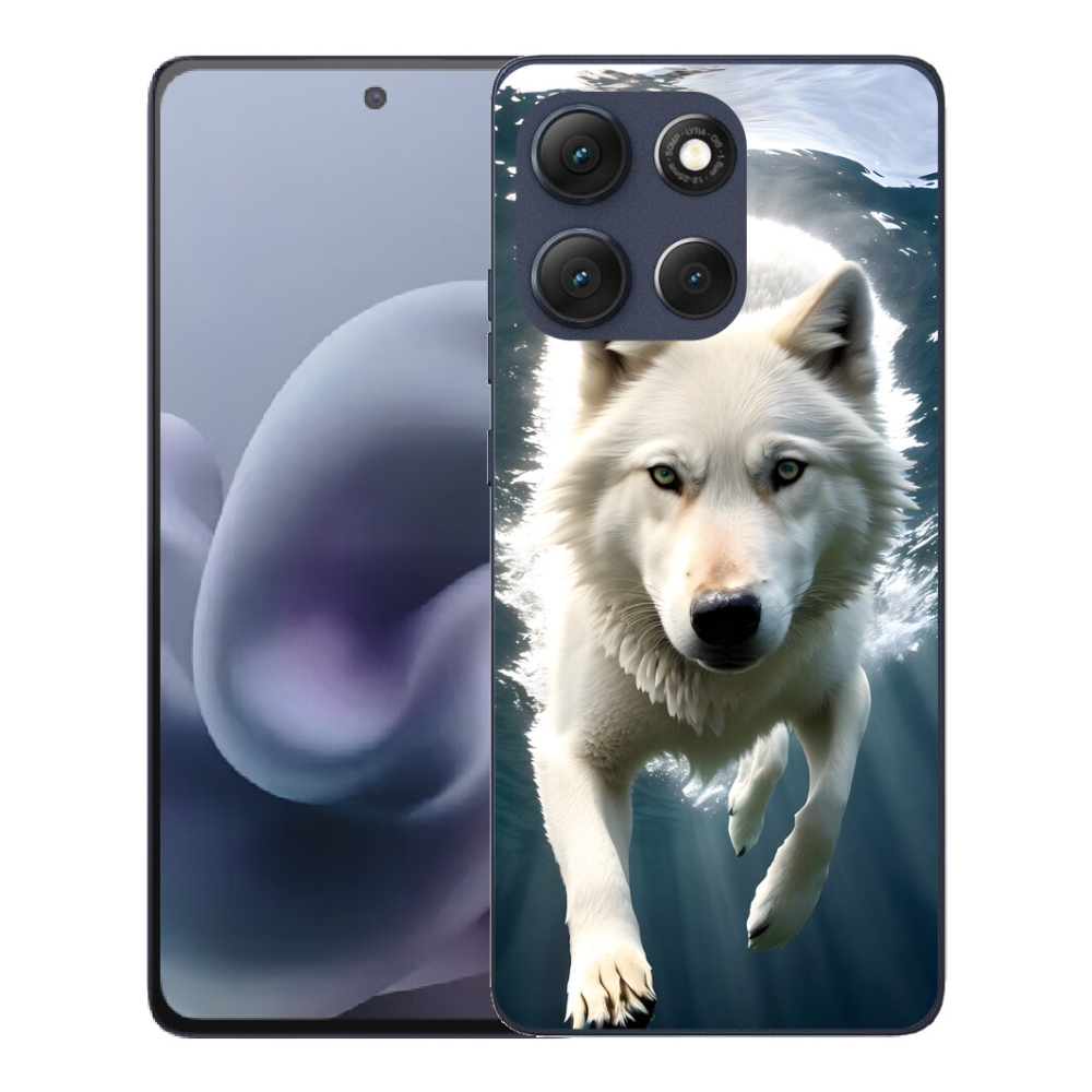 Gelový kryt mmCase na Motorola Moto G86 5G - bílý vlk