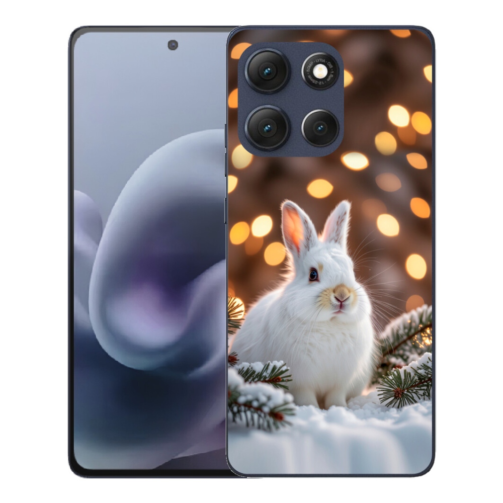 Gelový kryt mmCase na Motorola Moto G86 5G - bílý zajíc