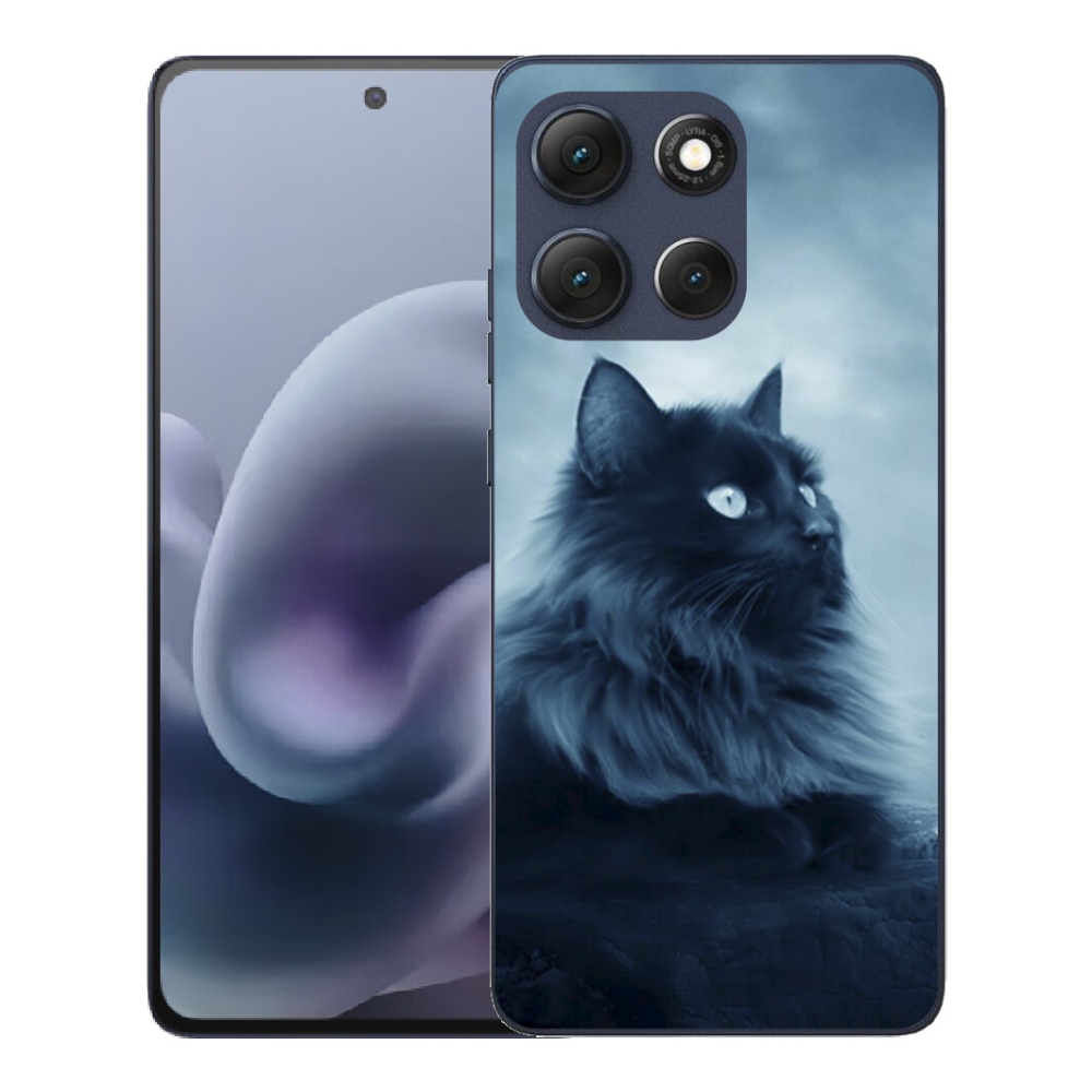 Gelový kryt mmCase na Motorola Moto G86 5G - černá kočka 1