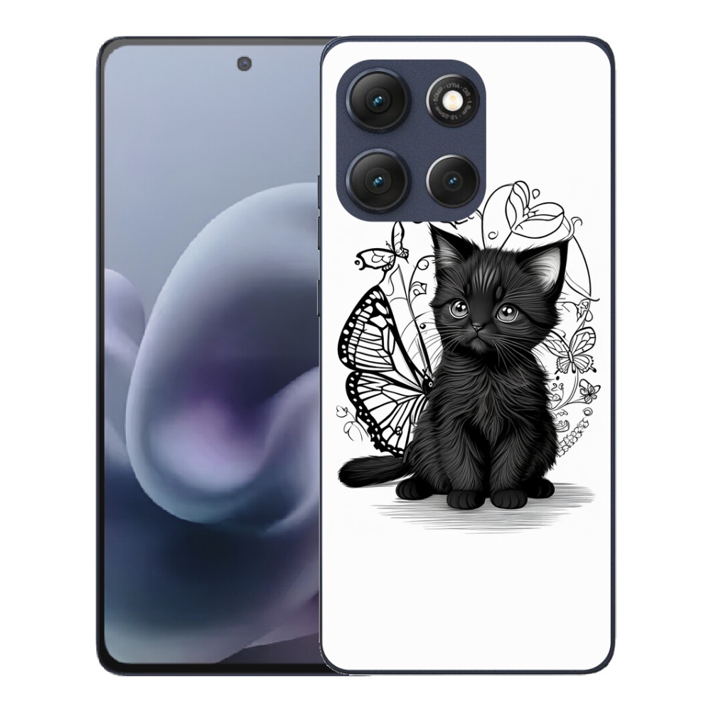 Gelový kryt mmCase na Motorola Moto G86 5G - černé kotě