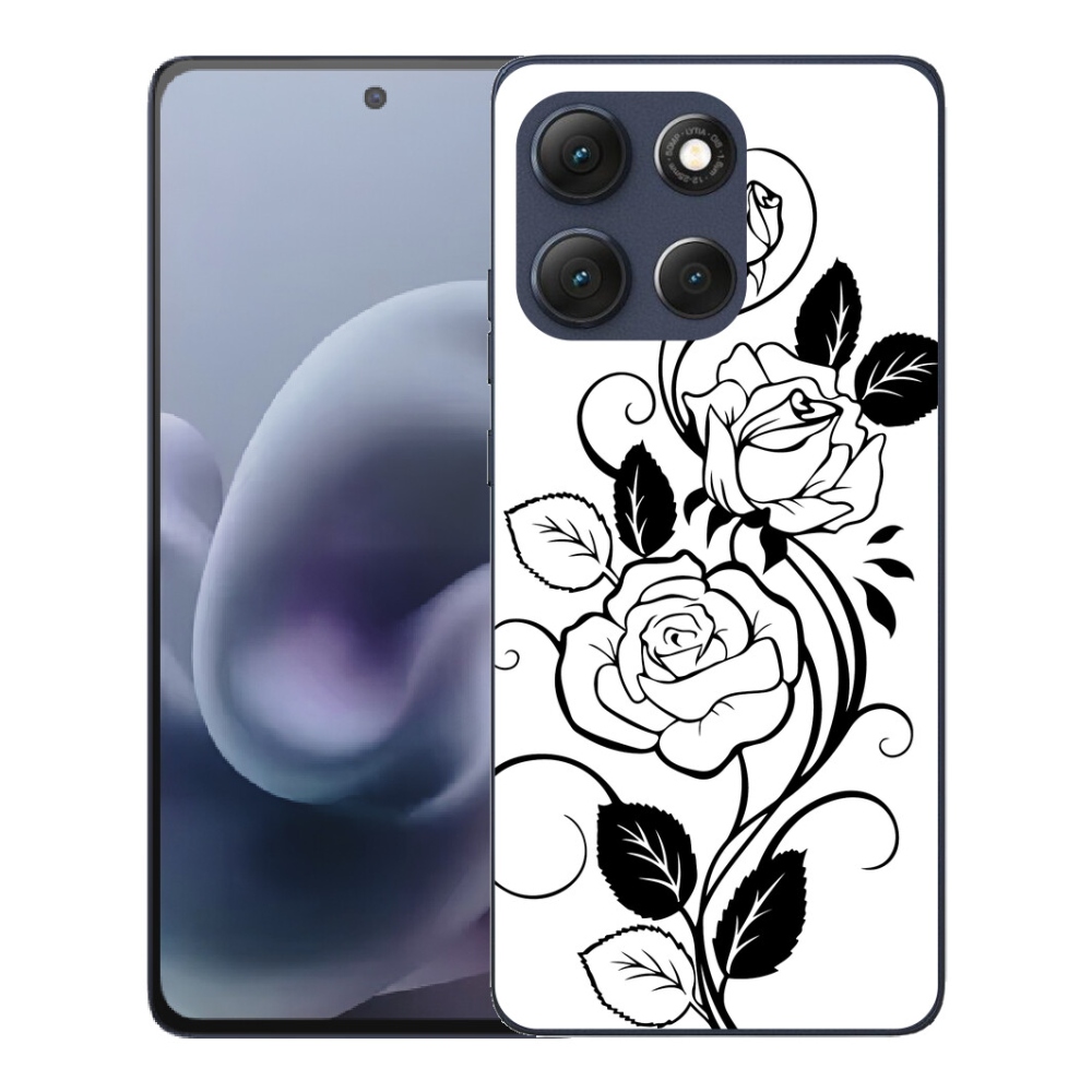 Gelový kryt mmCase na Motorola Moto G86 5G - černobílá růže
