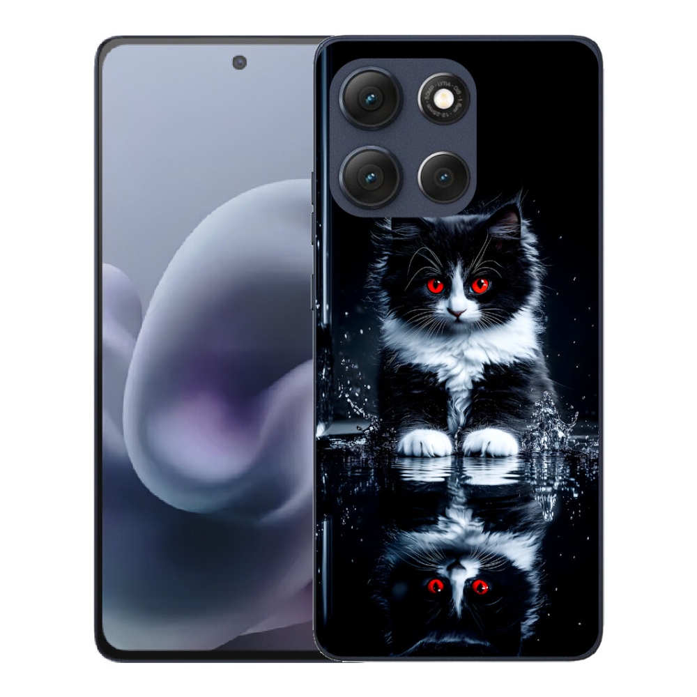 Gelový kryt mmCase na Motorola Moto G86 5G - černobílé kotě