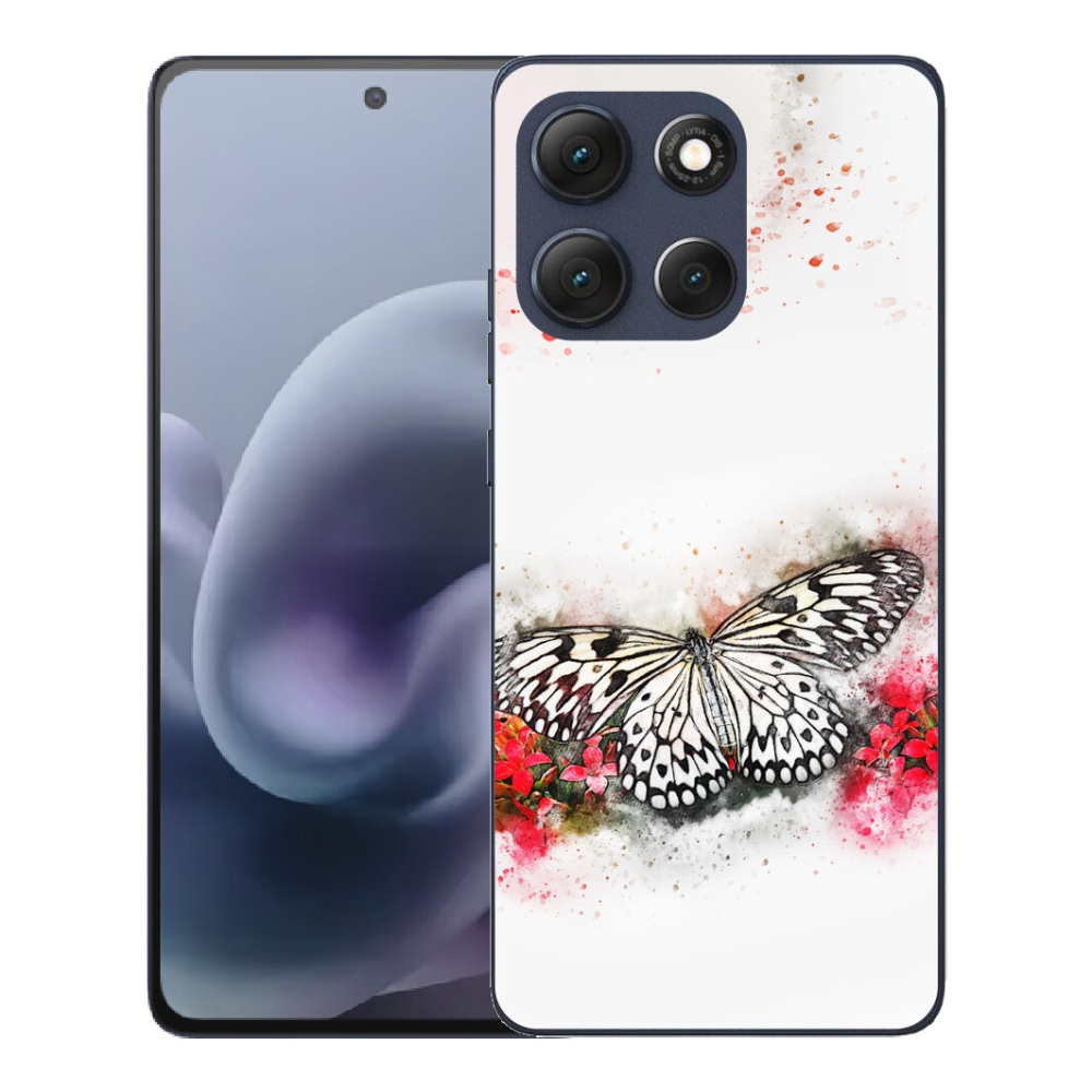 Gelový kryt mmCase na Motorola Moto G86 5G - černobílý motýl