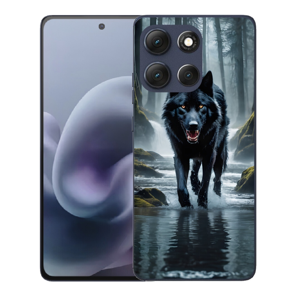 Gelový kryt mmCase na Motorola Moto G86 5G - černý vlk