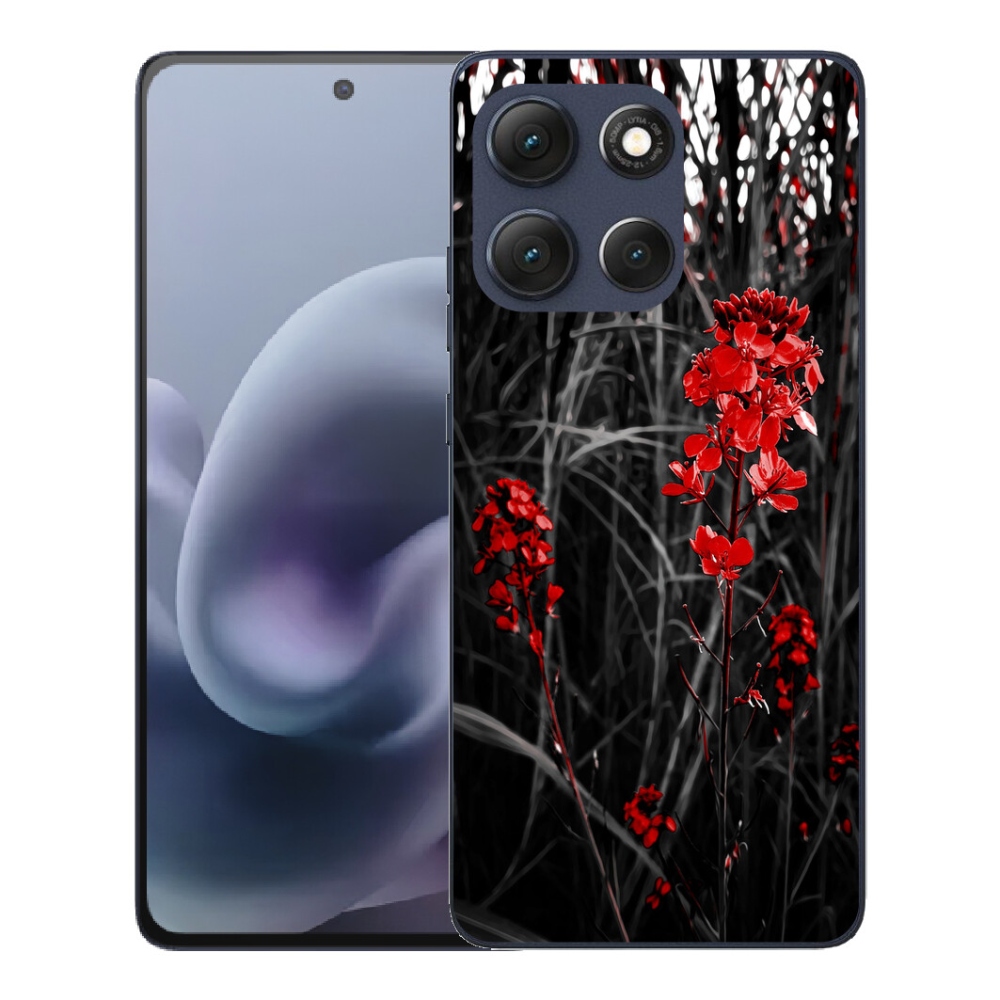Gelový kryt mmCase na Motorola Moto G86 5G - červená rostlina