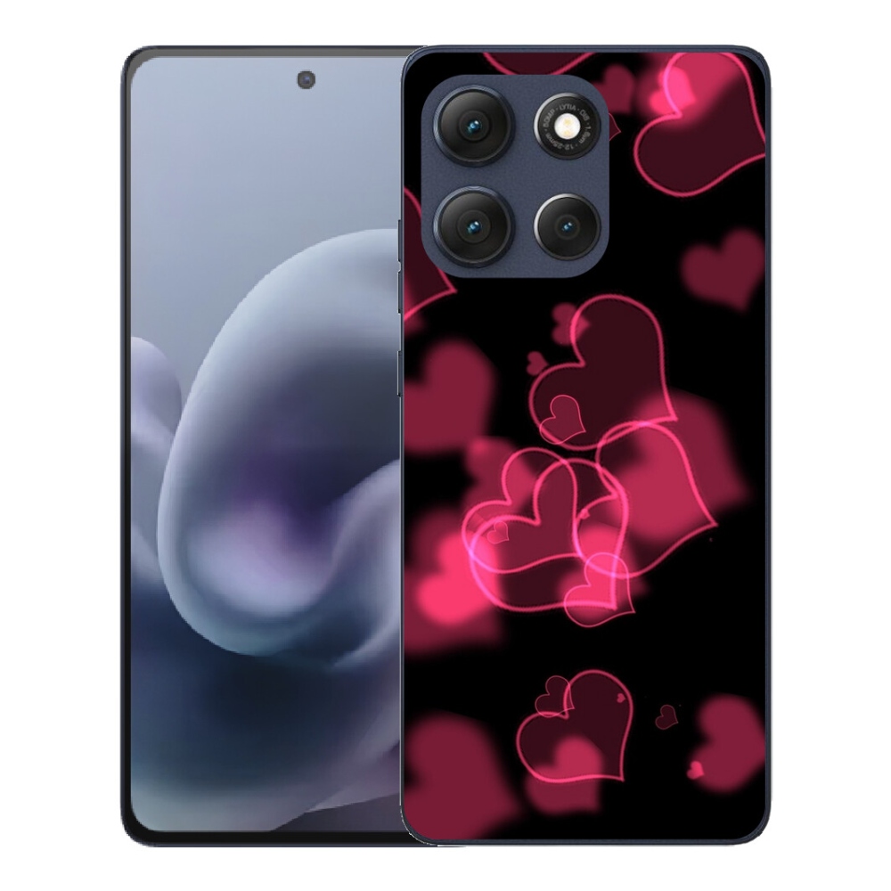 Gelový kryt mmCase na Motorola Moto G86 5G - červená srdíčka