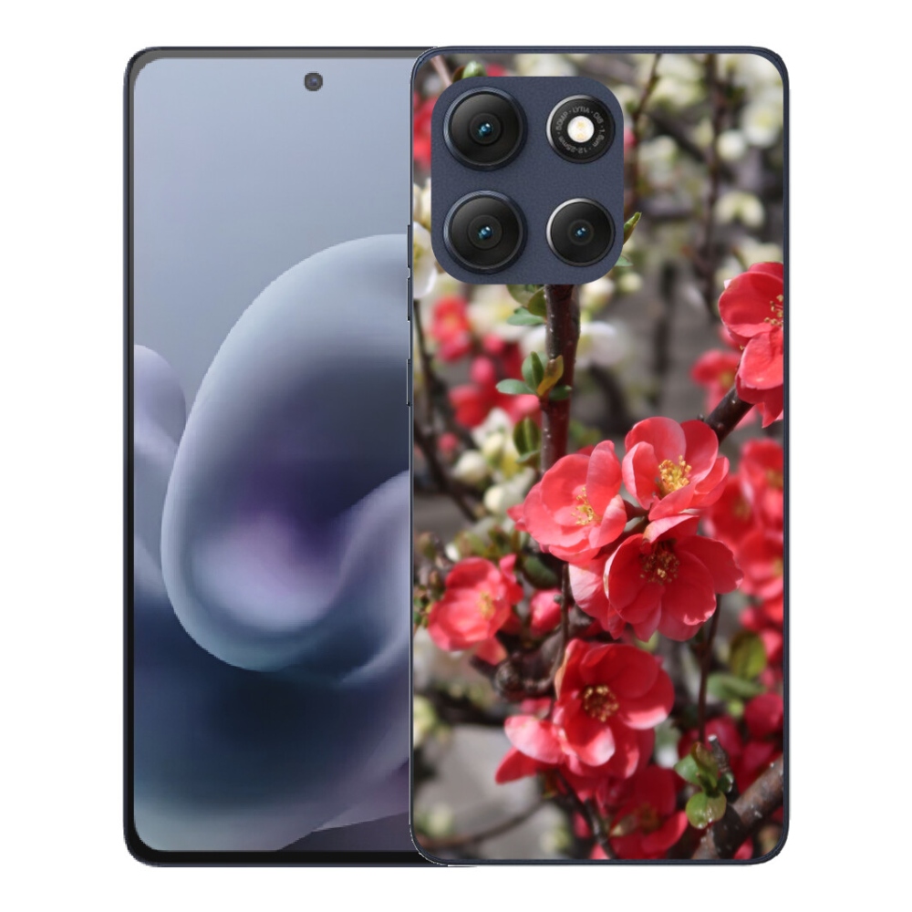 Gelový kryt mmCase na Motorola Moto G86 5G - červené květy