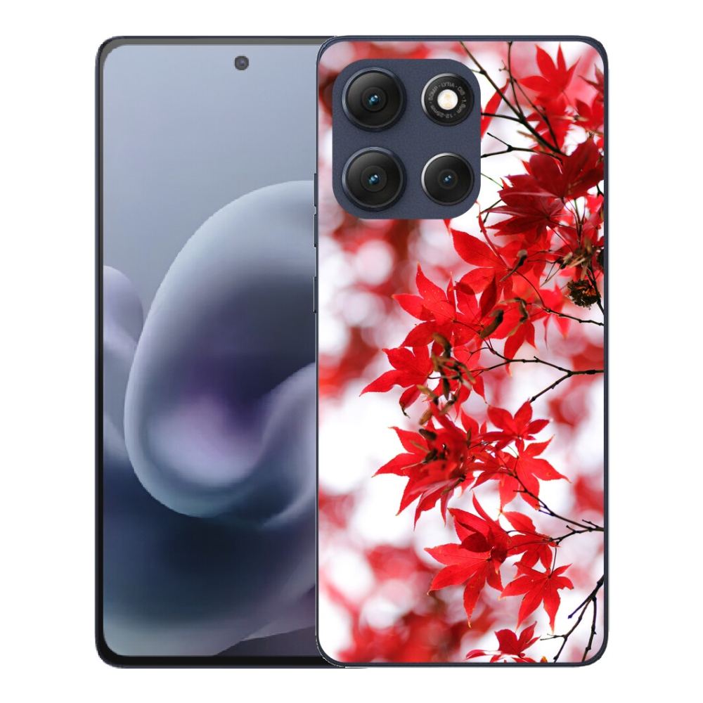 Gelový kryt mmCase na Motorola Moto G86 5G - červené listy