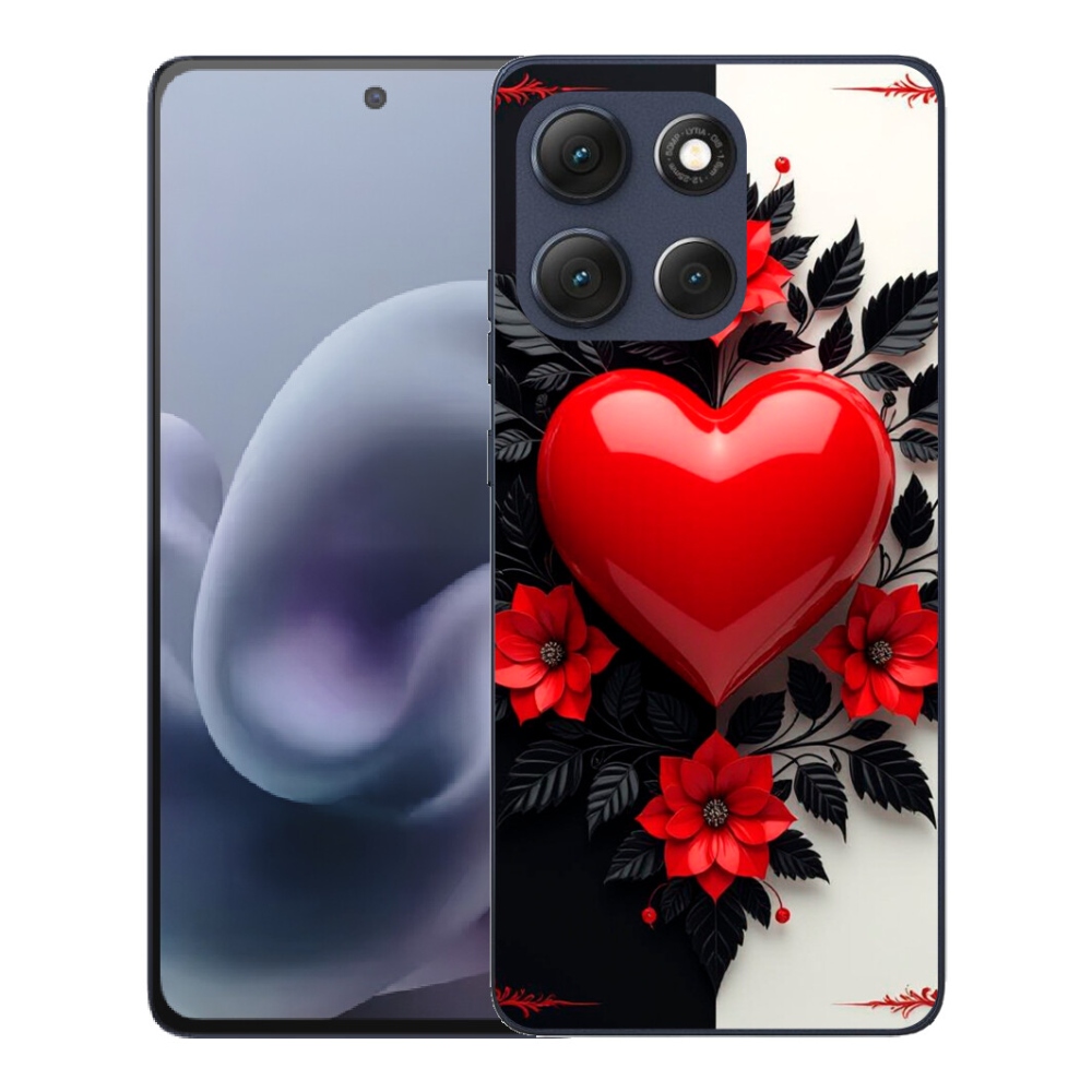 Gelový kryt mmCase na Motorola Moto G86 5G - červené srdce