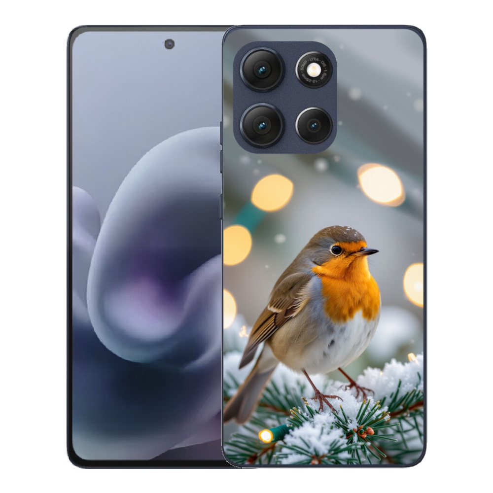 Gelový kryt mmCase na Motorola Moto G86 5G - červenka v zimě