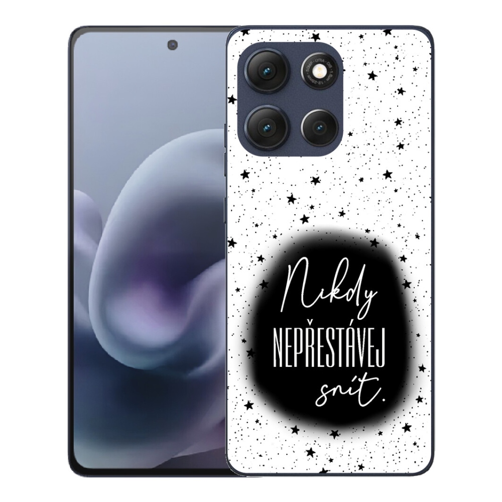 Gelový kryt mmCase na Motorola Moto G86 5G - citát 1 černobílé pozadí