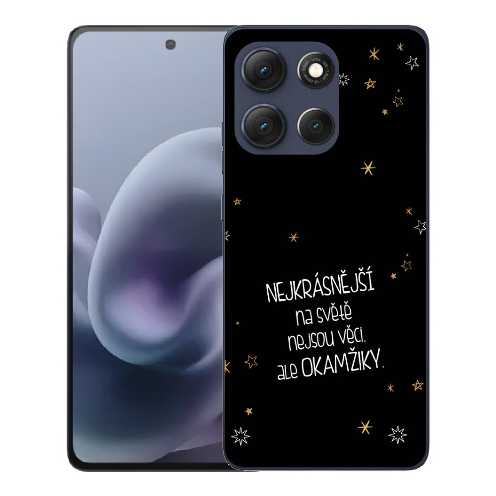 Gelový kryt mmCase na Motorola Moto G86 5G - citát 4 černé pozadí