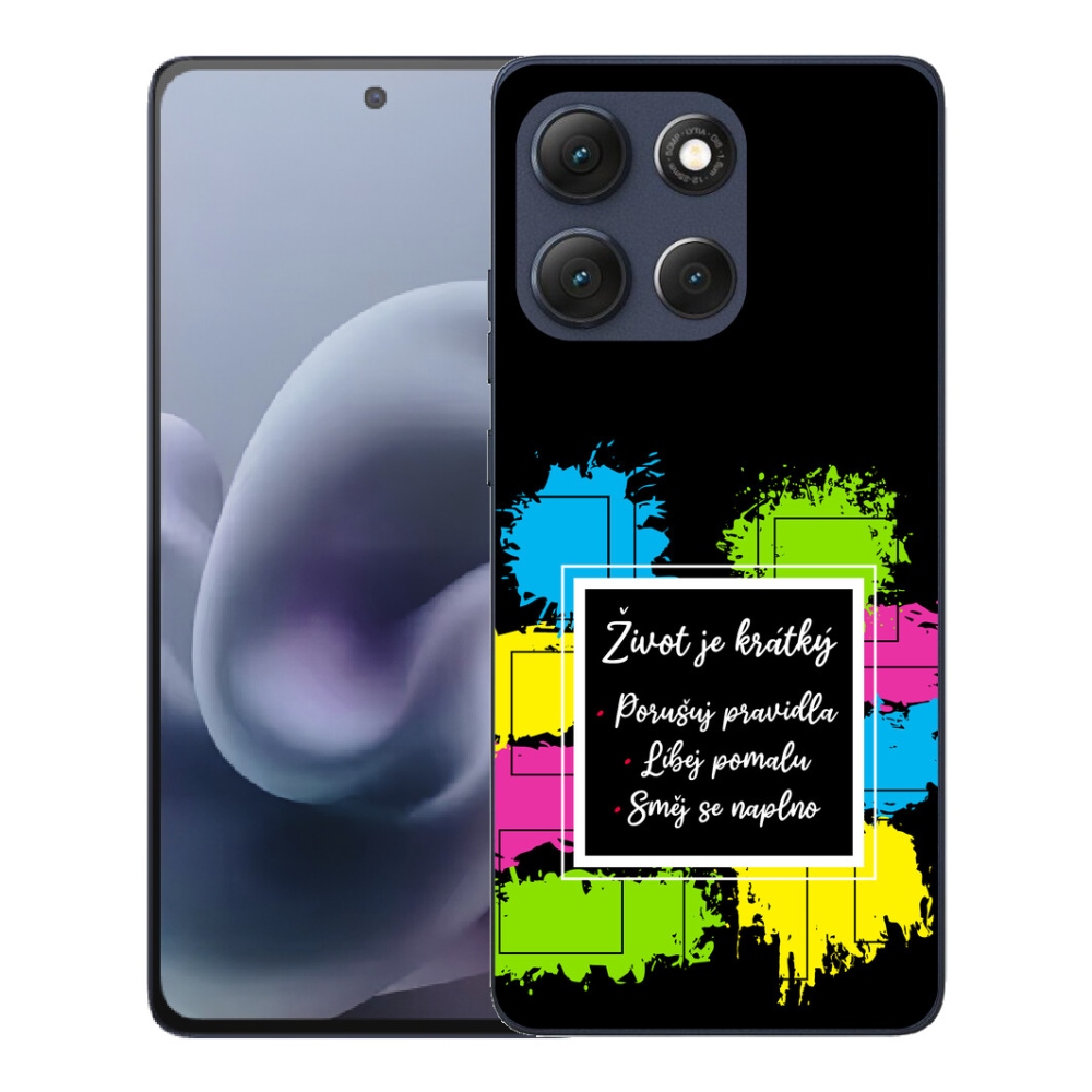 Gelový kryt mmCase na Motorola Moto G86 5G - citát 5 černé pozadí