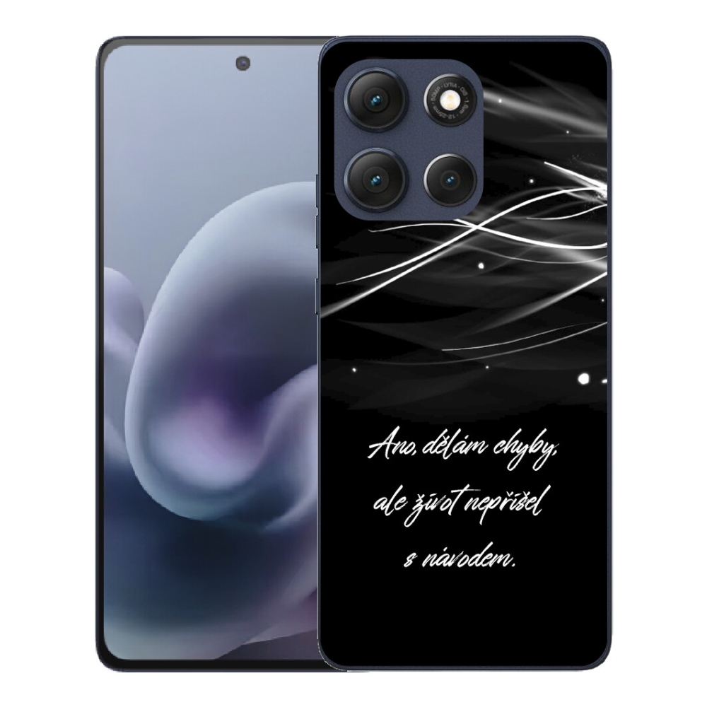 Gelový kryt mmCase na Motorola Moto G86 5G - citát černé pozadí