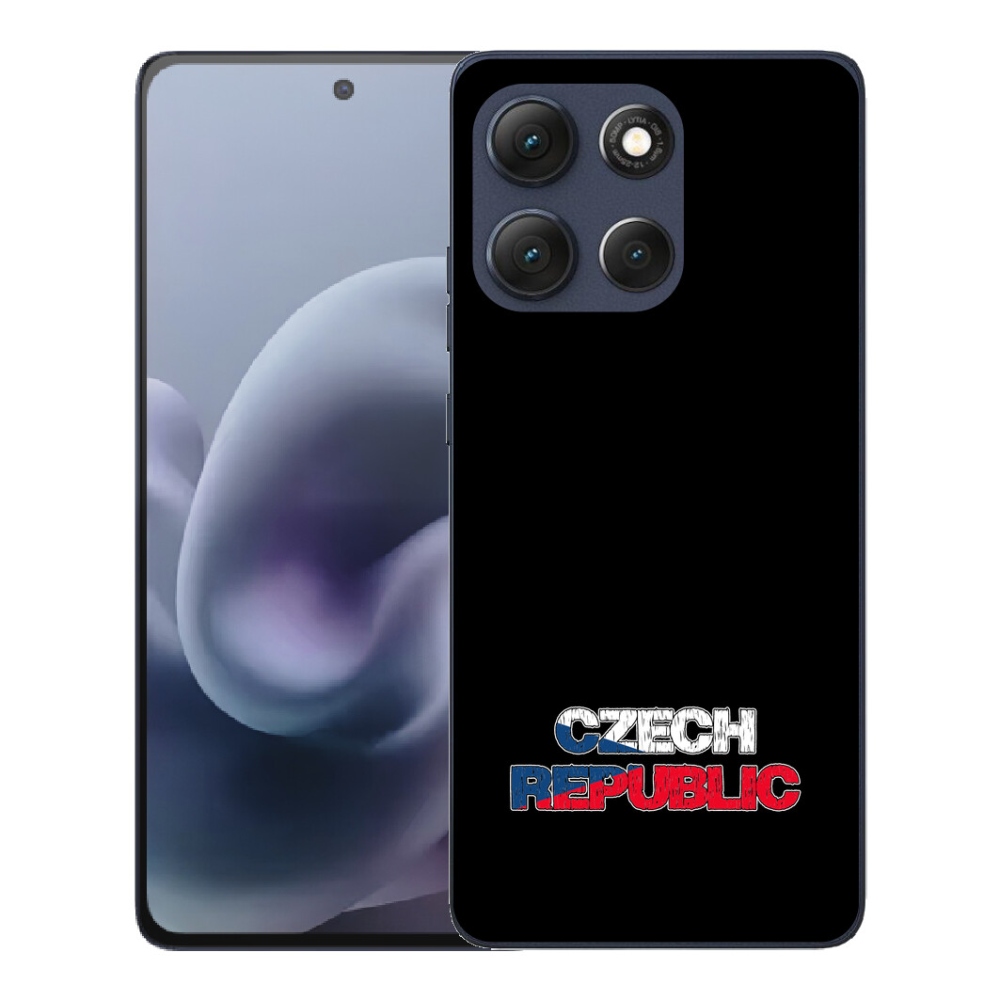 Gelový kryt mmCase na Motorola Moto G86 5G - Czech Republic černé pozadí