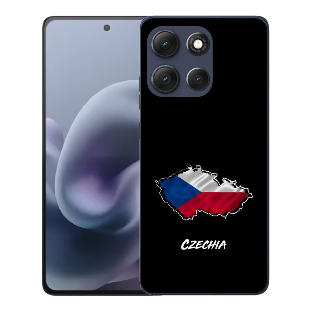 Gelový kryt mmCase na Motorola Moto G86 5G - Czechia černé pozadí
