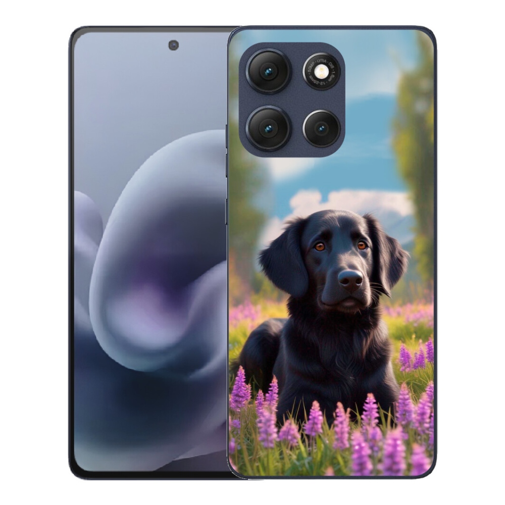 Gelový kryt mmCase na Motorola Moto G86 5G - elegantní černý retrívr