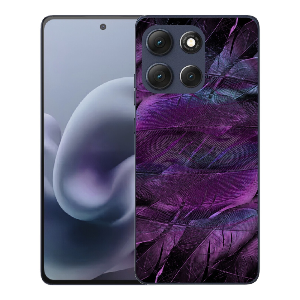 Gelový kryt mmCase na Motorola Moto G86 5G - fialová pírka