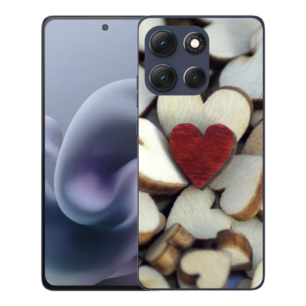 Gelový kryt mmCase na Motorola Moto G86 5G - gravírované červené srdce 