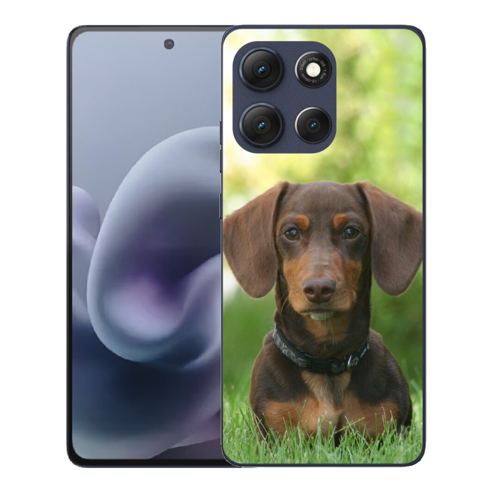Gelový kryt mmCase na Motorola Moto G86 5G - hnědý jezevčík