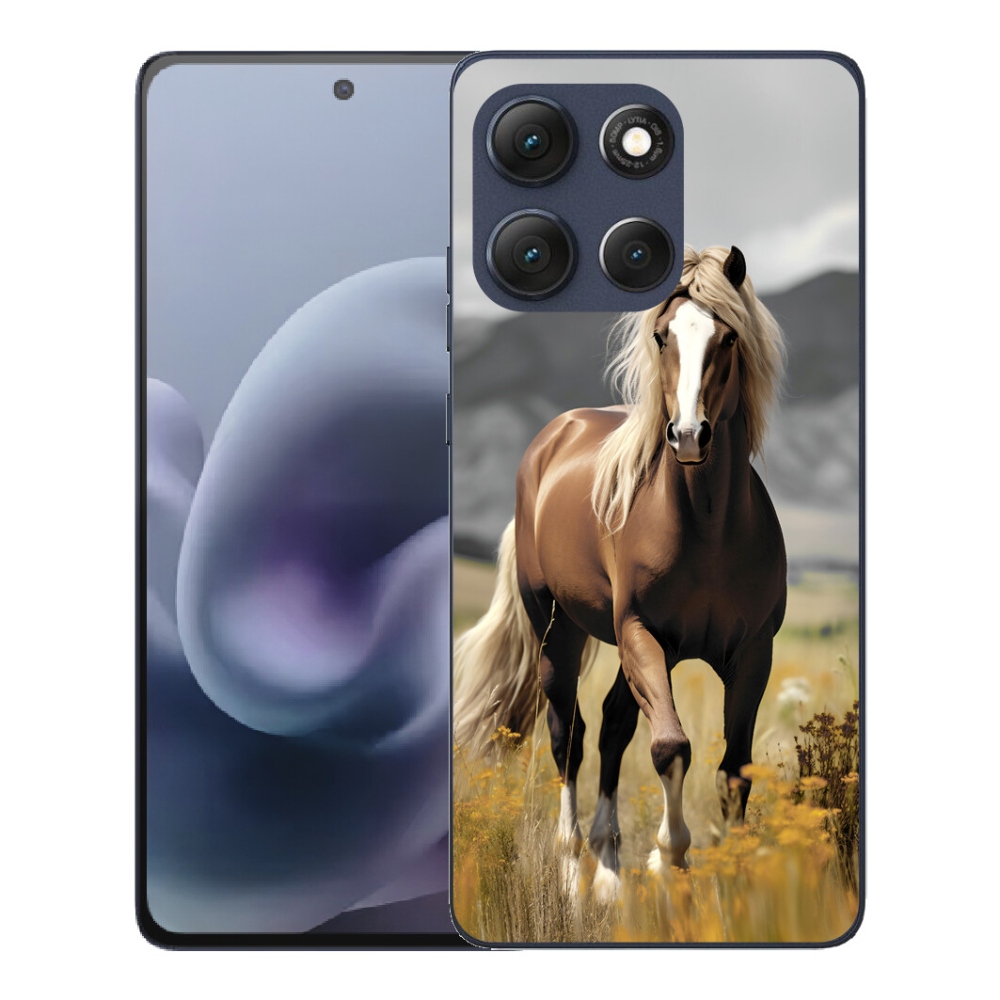 Gelový kryt mmCase na Motorola Moto G86 5G - hnědý kůň 1