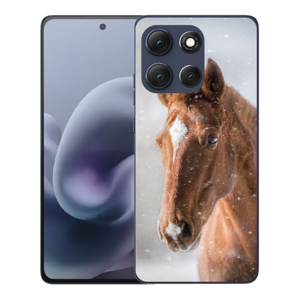 Gelový kryt mmCase na Motorola Moto G86 5G - hnědý kůň 2