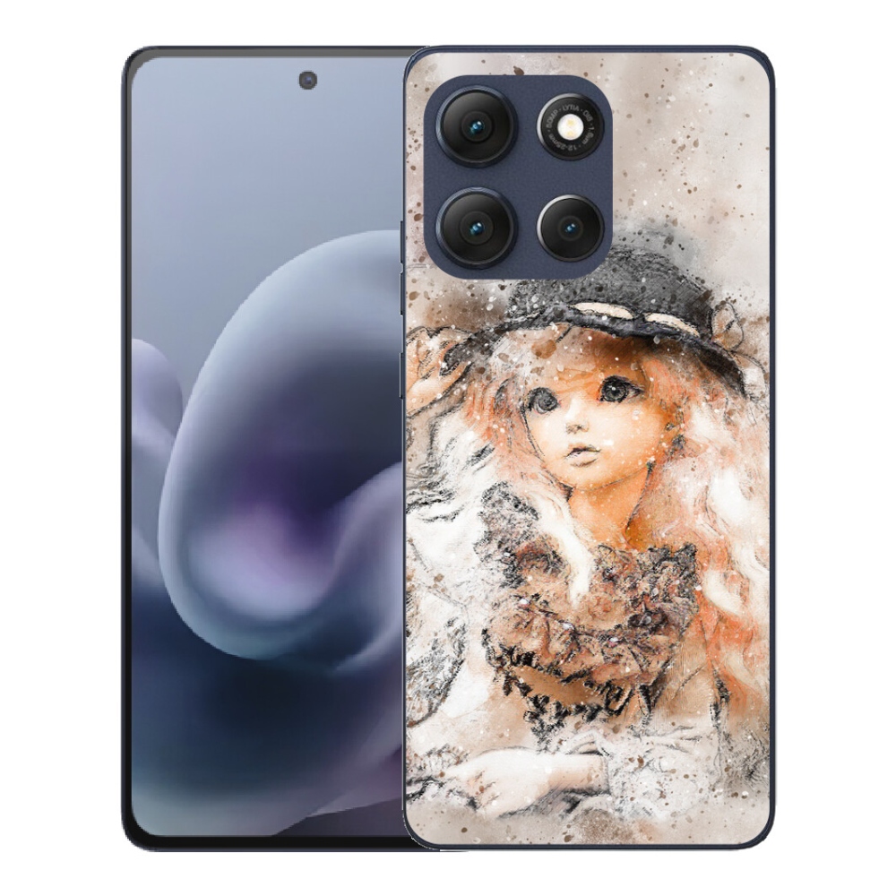 Gelový kryt mmCase na Motorola Moto G86 5G - holčička s kloboukem