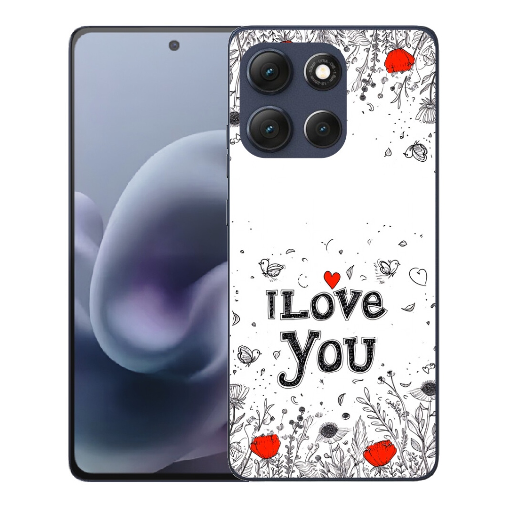 Gelový kryt mmCase na Motorola Moto G86 5G - I love you bílé pozadí