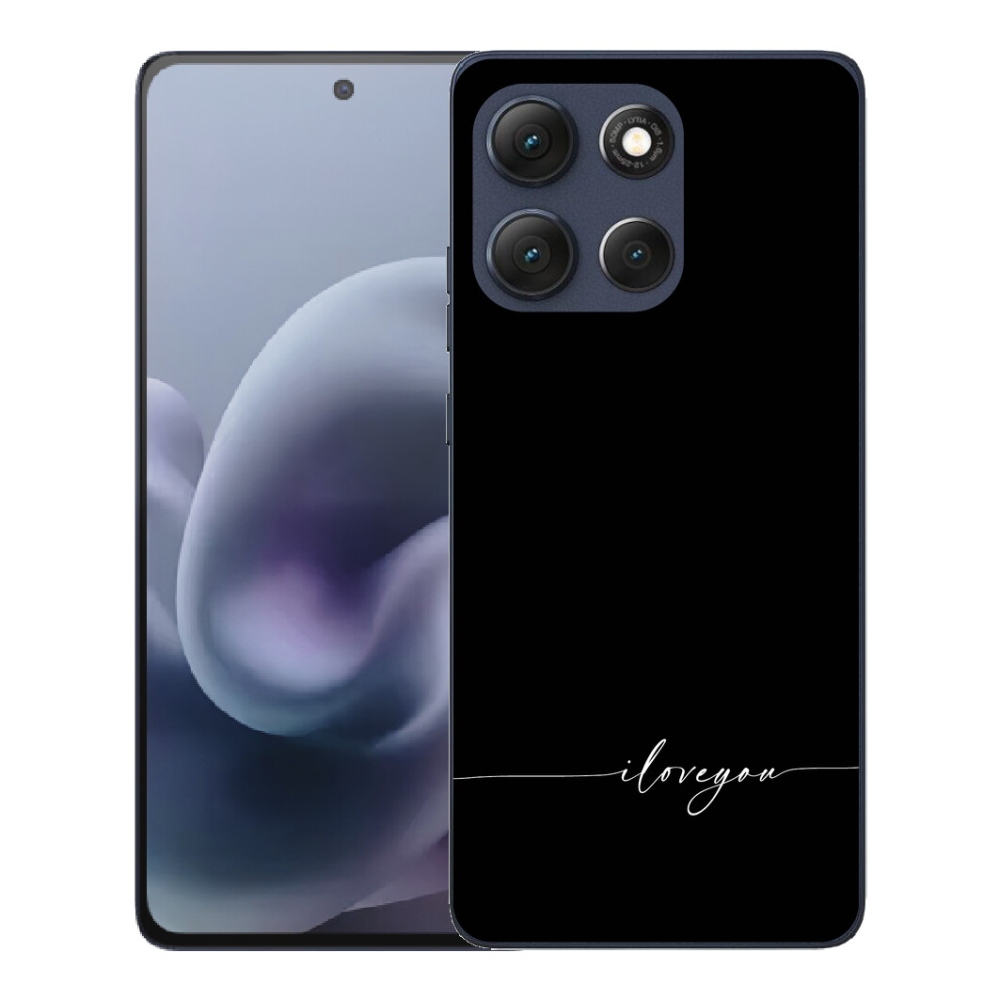 Gelový kryt mmCase na Motorola Moto G86 5G - I love you černé pozadí