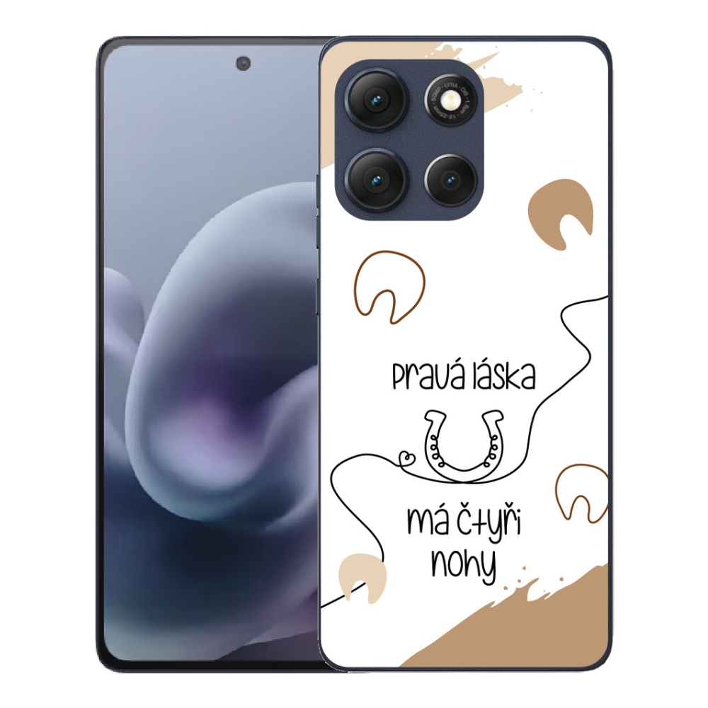 Gelový kryt mmCase na Motorola Moto G86 5G - koňský motiv bílé pozadí