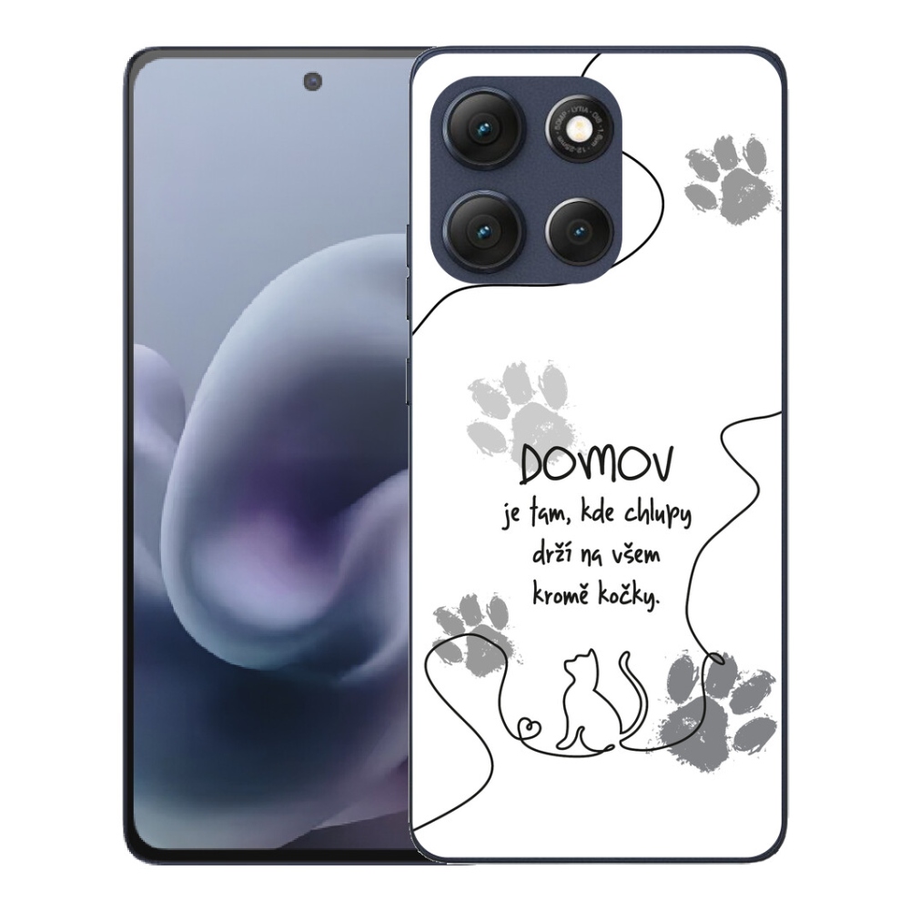 Gelový kryt mmCase na Motorola Moto G86 5G - kočičí motiv bílé pozadí