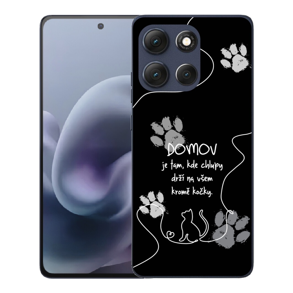 Gelový kryt mmCase na Motorola Moto G86 5G - kočičí motiv černé pozadí