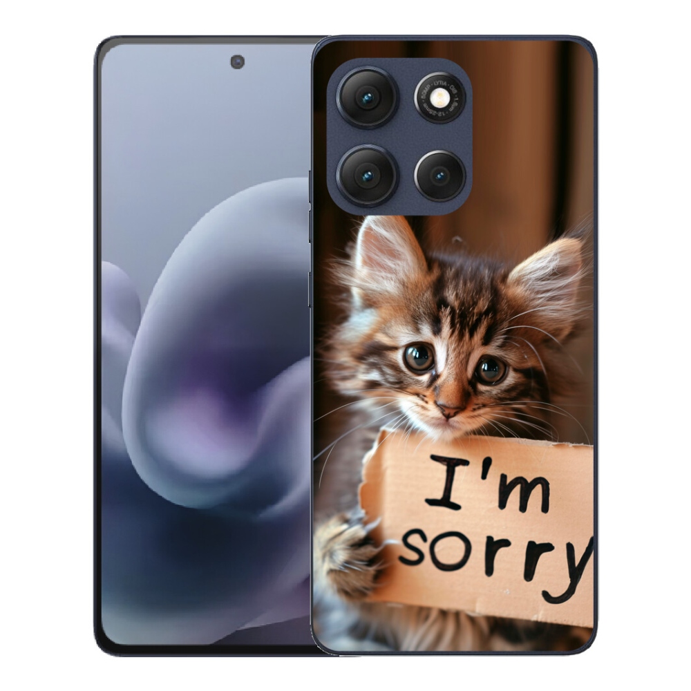 Gelový kryt mmCase na Motorola Moto G86 5G - kočíčí omluva