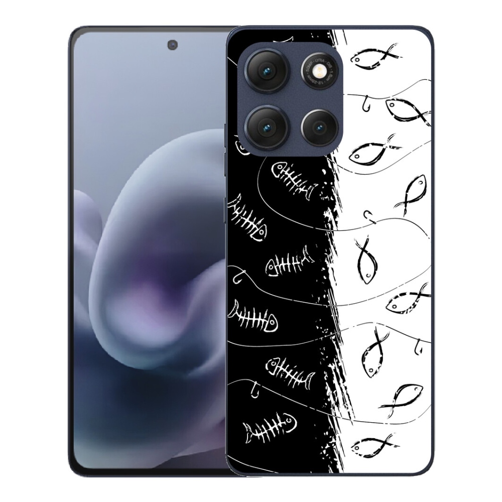 Gelový kryt mmCase na Motorola Moto G86 5G - kostry a rybky
