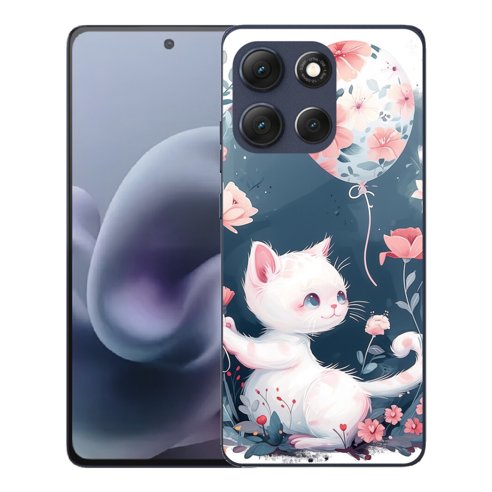Gelový kryt mmCase na Motorola Moto G86 5G - kotě s balónkem