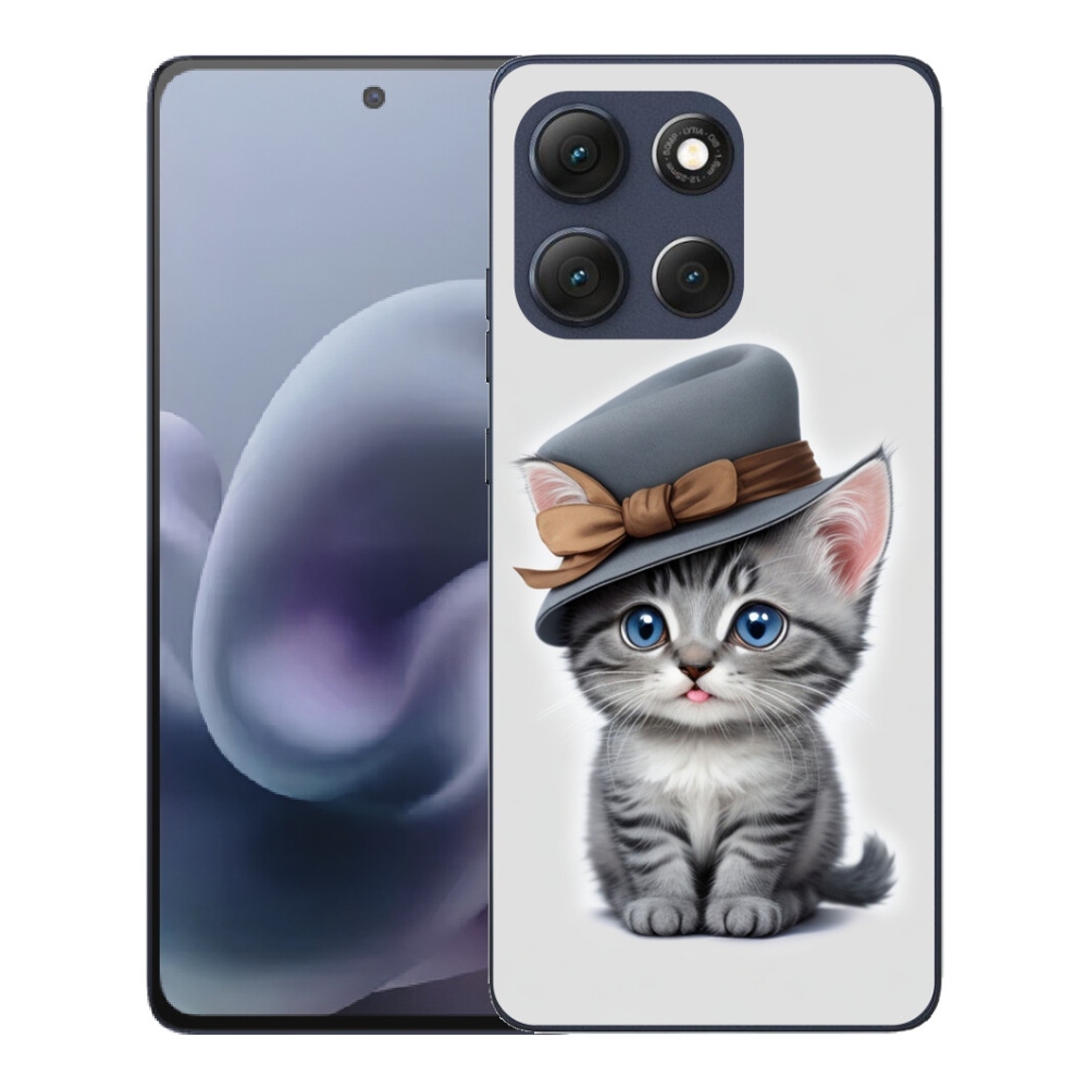 Gelový kryt mmCase na Motorola Moto G86 5G - kotě s kloboukem