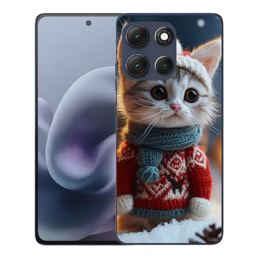 Gelový kryt mmCase na Motorola Moto G86 5G - kotě ve svetru