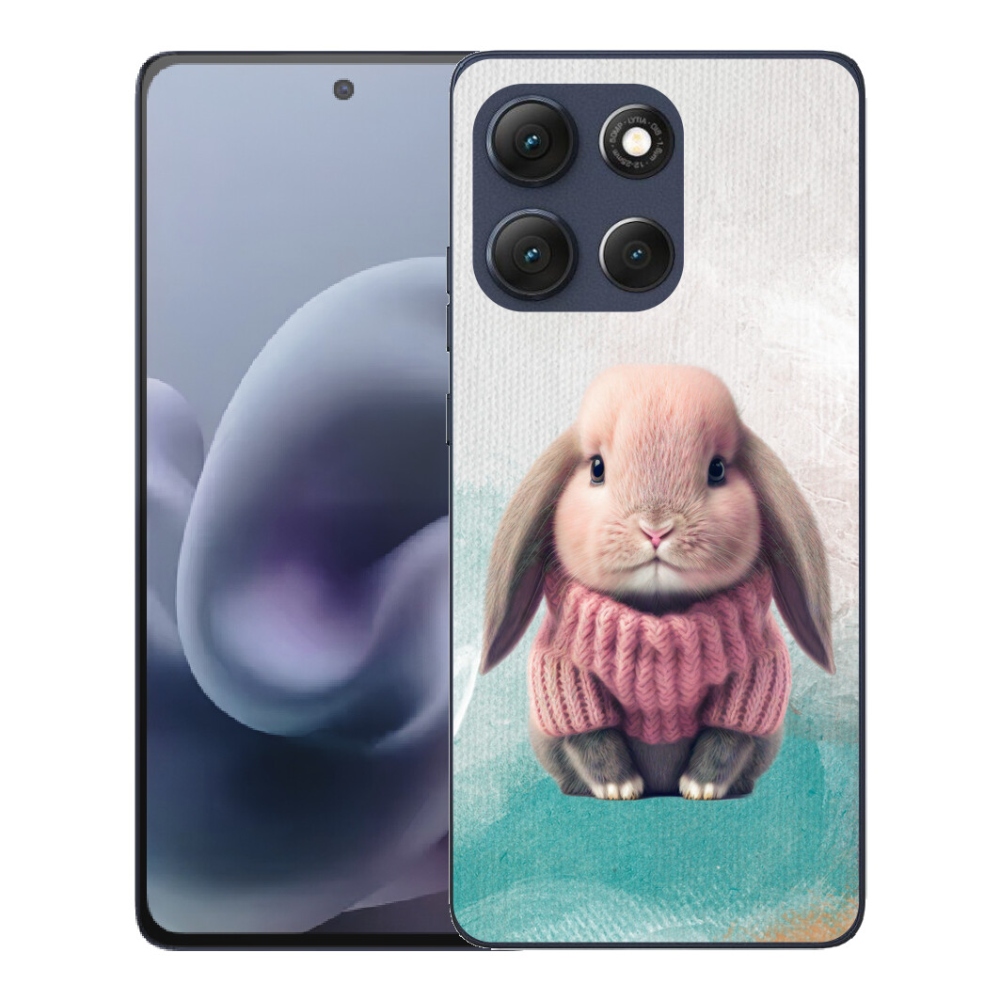 Gelový kryt mmCase na Motorola Moto G86 5G - králíček ve svetru