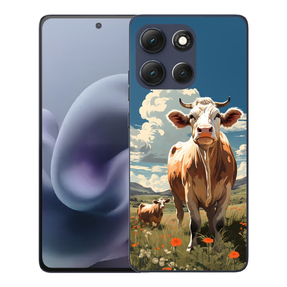 Gelový kryt mmCase na Motorola Moto G86 5G - krávy na louce