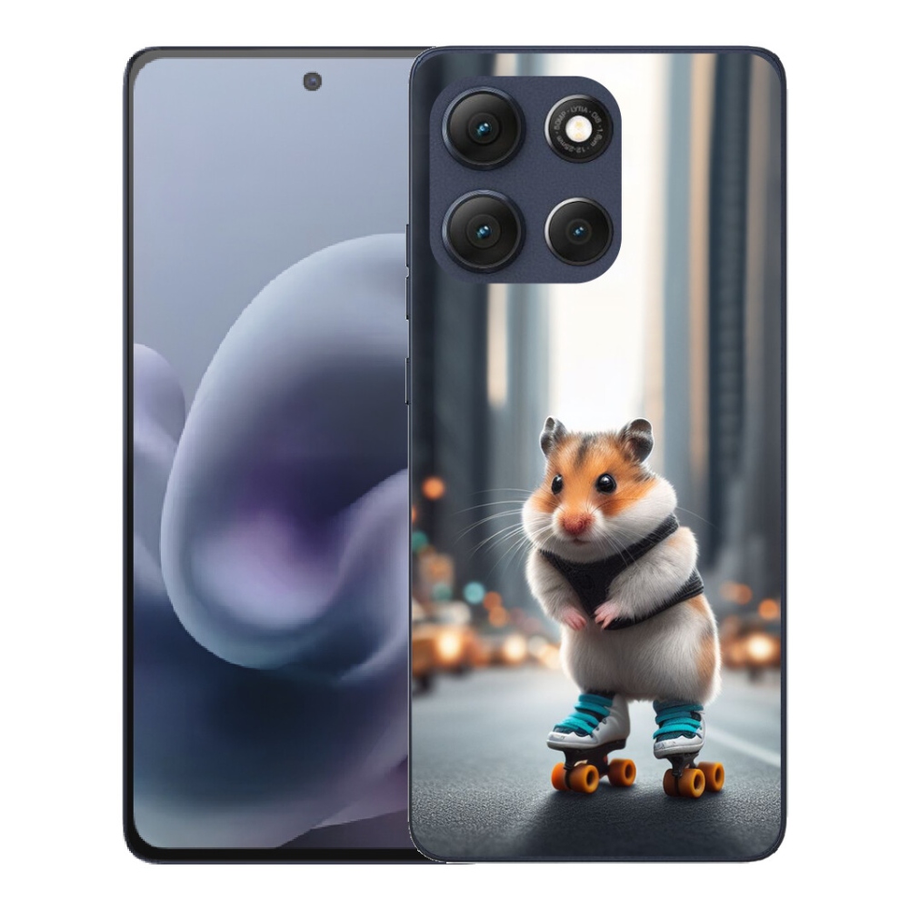 Gelový kryt mmCase na Motorola Moto G86 5G - křeček na bruslích