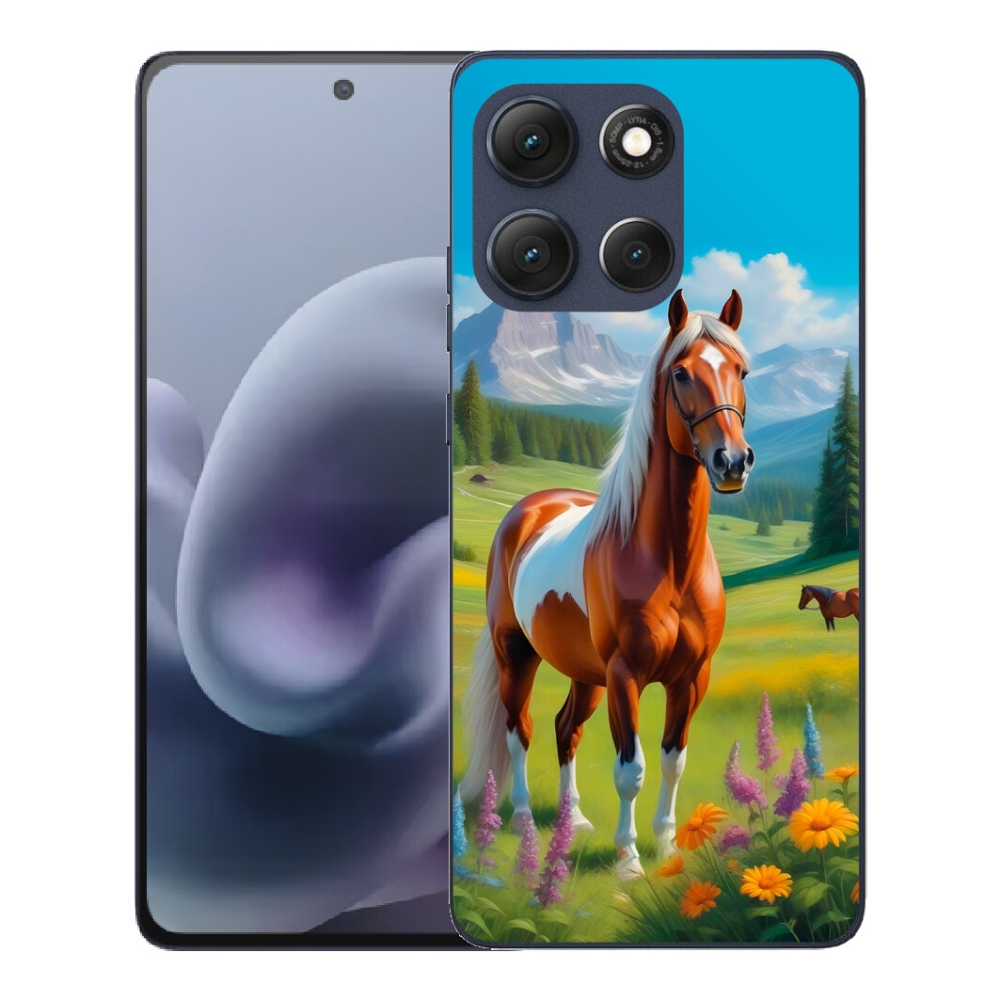 Gelový kryt mmCase na Motorola Moto G86 5G - kůň na louce