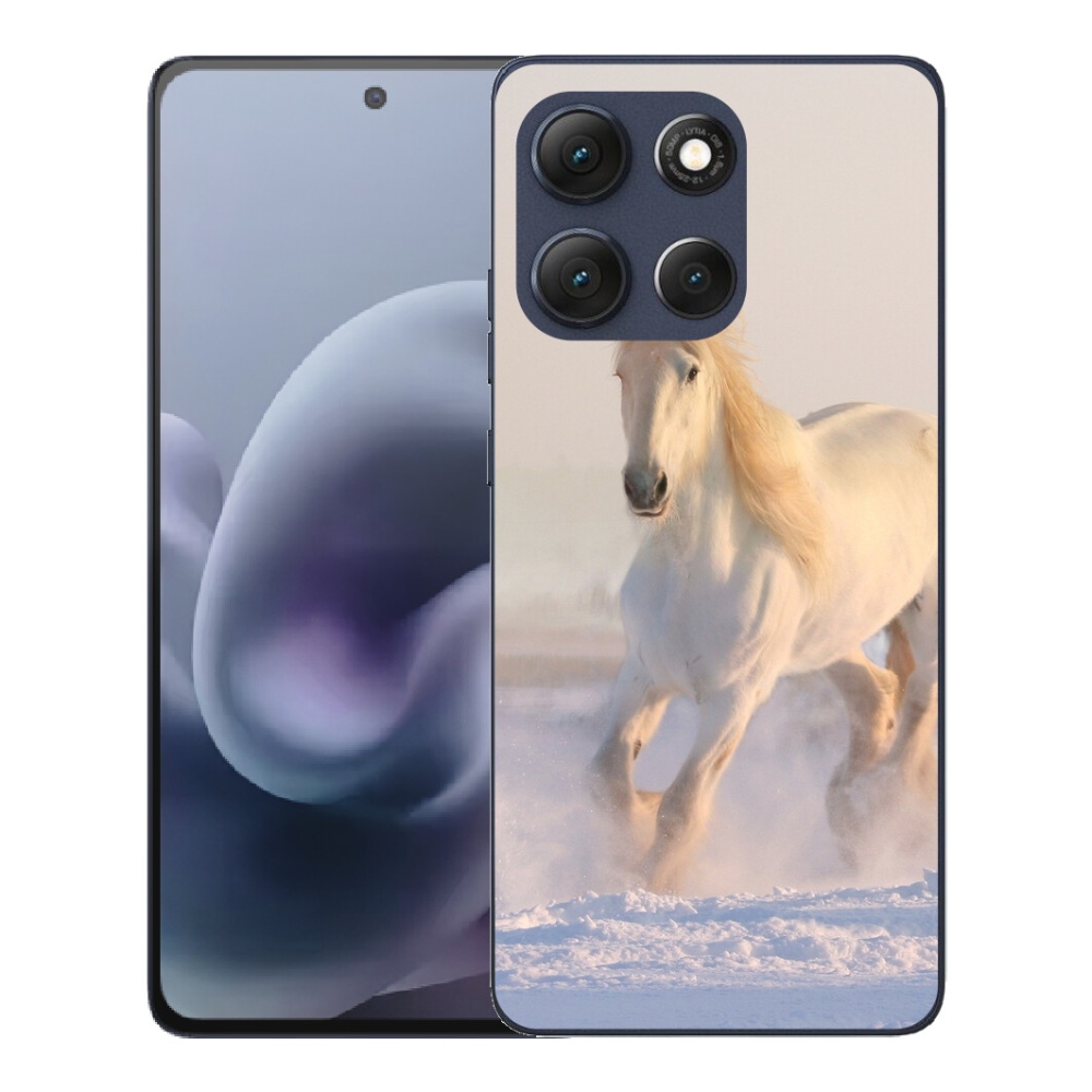 Gelový kryt mmCase na Motorola Moto G86 5G - kůň ve sněhu