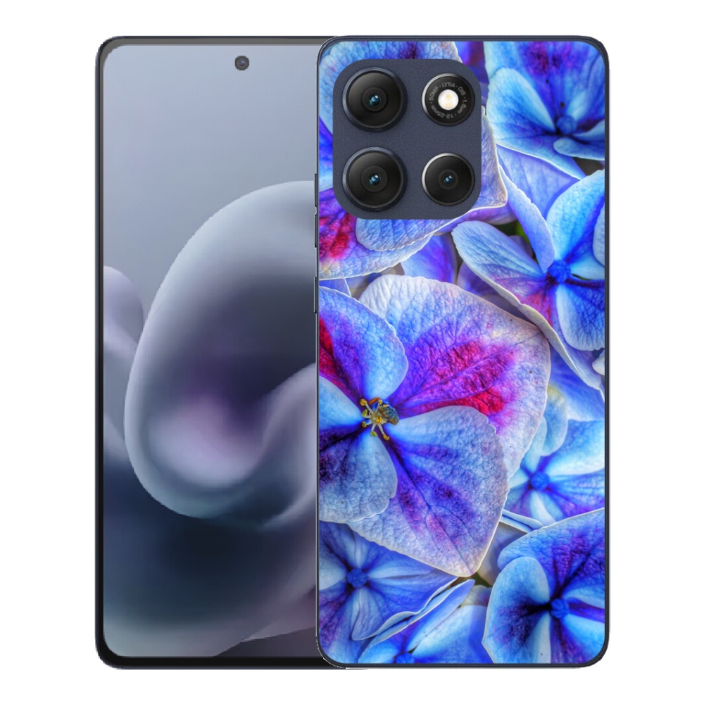 Gelový kryt mmCase na Motorola Moto G86 5G - modré květy 1