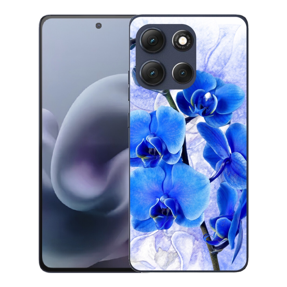 Gelový kryt mmCase na Motorola Moto G86 5G - modré květy