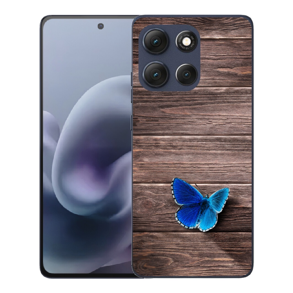 Gelový kryt mmCase na Motorola Moto G86 5G - modrý motýl 1