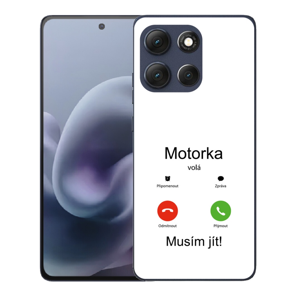 Gelový kryt mmCase na Motorola Moto G86 5G - motorka volá bílé pozadí