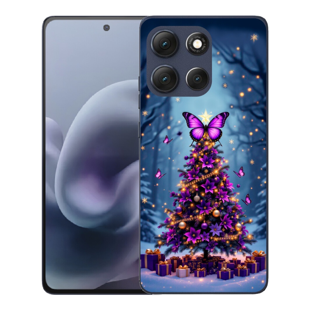 Gelový kryt mmCase na Motorola Moto G86 5G - motýlí vánoční stromek