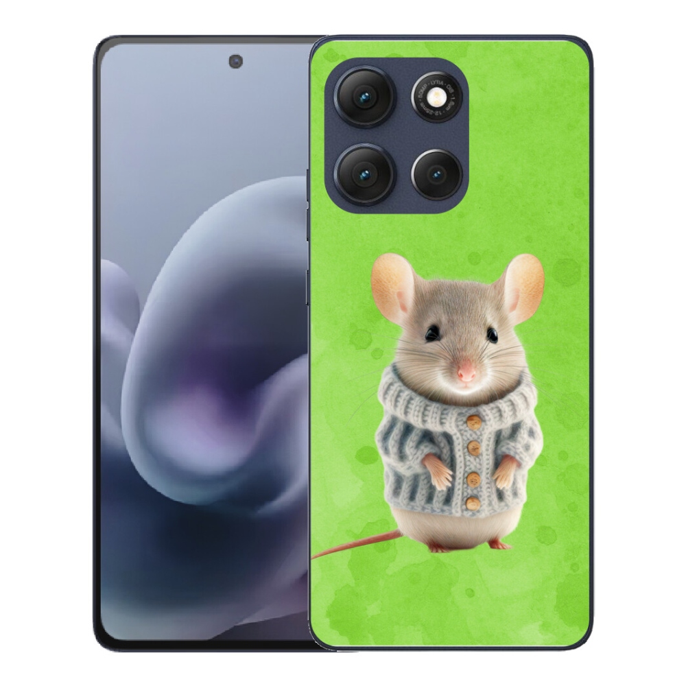 Gelový kryt mmCase na Motorola Moto G86 5G - myška ve svetru